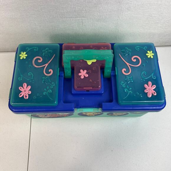 Littlest Pet Shop Storage Case Hasbro 2007 Toy Carry Box Teal Blue LPS Playset - Picture 4 of 11
